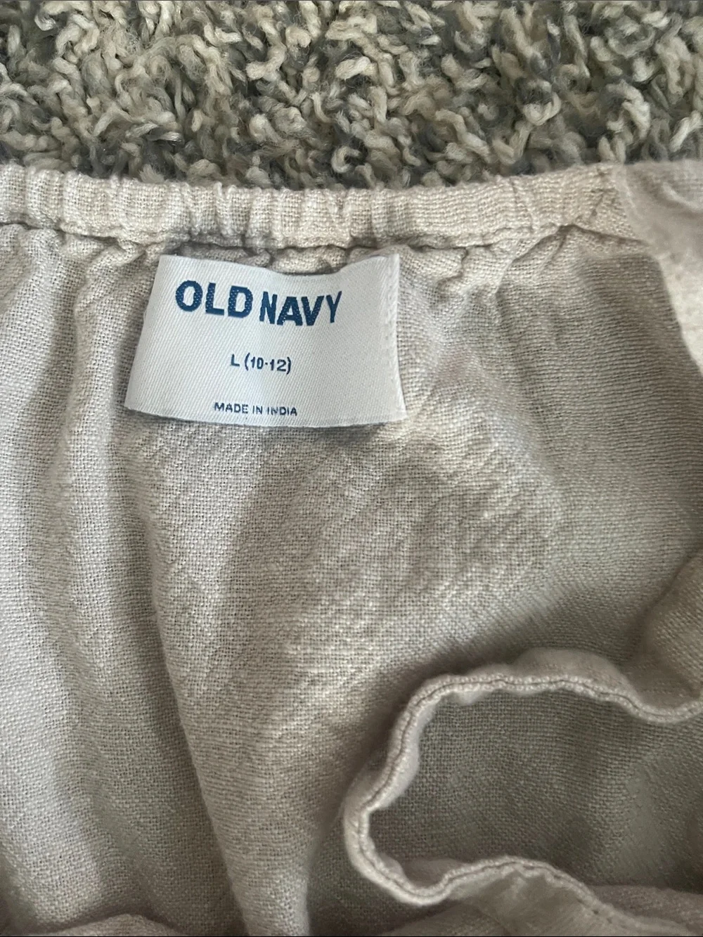 Old Navy Gray Jumpsuit with Pink Eyelet Trim